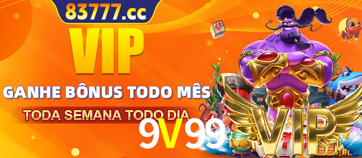 Banner promocional do 9V99 oferecendo 100% de recompensas adicionais contínuas para quem fizer o login diário (Daily sign-in), com um mascote de coelho.